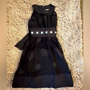 Girls little black floral dress with rhinestones 7